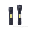 Mới nâng cấp 2 trên 1 Hai logo laser nguồn ánh sáng tùy chỉnh Tactical Cob USB LED sạc đèn pin